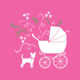 Chihuahua Dog Baby Shower Girl Pink Invitation