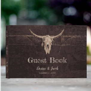 Rustic Bull Skull Country Western Texture Backdrop Tapestry