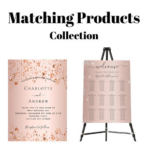 Rose gold blush stars budget wedding invitation flyer