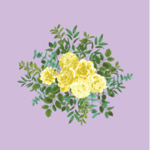 Light Yellow & Lilac Purple & Rose Floral Wedding Invitation