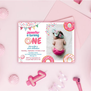 Doughnut Birthday Invitation Sweet TWO