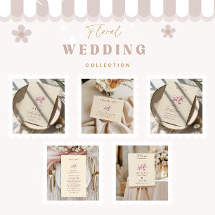 Elegant Blush Garden Romance Wedding Invitation