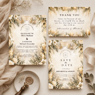Elegant Winter Wedding RSVP Card