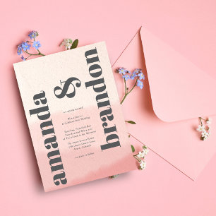 Minimal Blush Bloom Bold Script Wedding Thank You Classic Round Sticker
