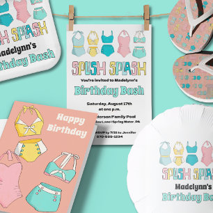 Vintage Bathing Suits Swimsuits Pool Party Banner