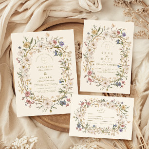 Rustic Woodland Fern Wedding Invitation