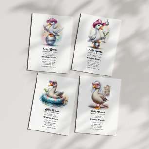Silly Goose Getting Loose Funny Bachelorette Invitation
