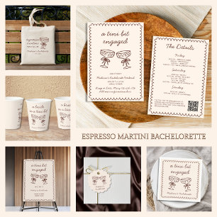 A Tini Bit Engaged Espresso Martini Bachelorette Invitation