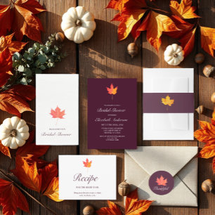Maple Leaf Autumn Bridal Shower Invitation