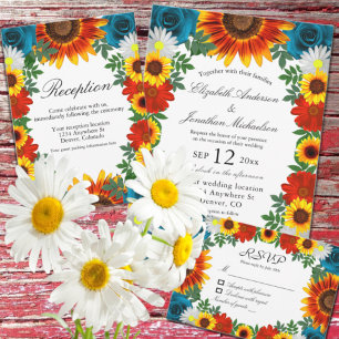 Backyard Summer Floral RSVP Card