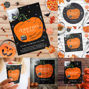 Lovely Watercolor Halloween Kids Costume Party Paper Plate