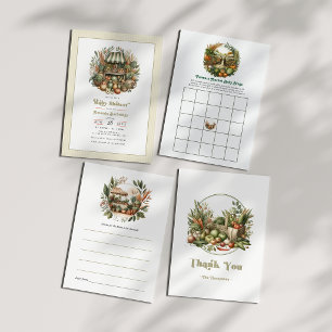 Rustic Farmers Market Baby Shower Bingo Game Invitation