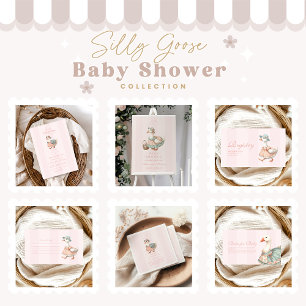 Vintage Pink  Silly Goose Baby Diapper Raffle Enclosure Card