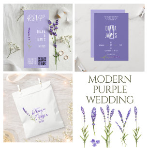 Elegant Botanical lavender Wedding thank you Favour Box