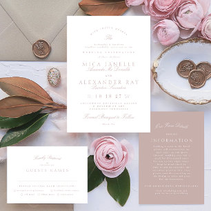 Pink Taupe Classic Elegant Formal Wedding Enclosure Card