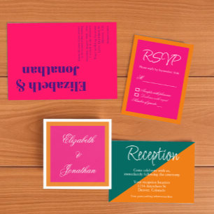 Vibrant Sunrise Minimalist Mix & Match Wedding Invitation