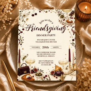 Glamourous Girls’ Night Friendsgiving Invitation