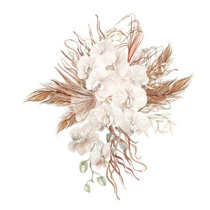 Boho Neutral Pampas Grass Wedding Napkins