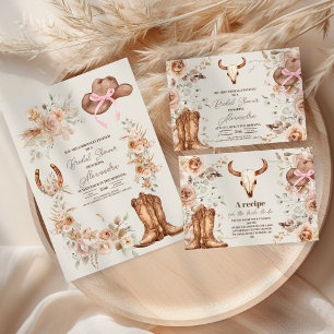 Boho Floral Western Bridal Shower Enclosure Card