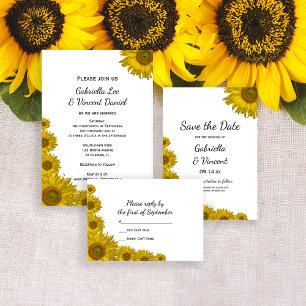 Sunflower Edge Wedding Save the Date Announcement