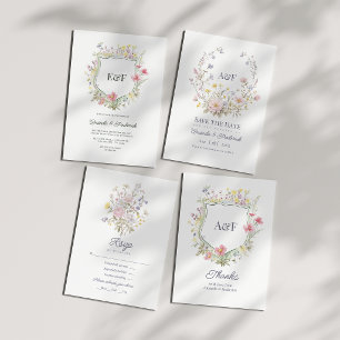 Cottagecore Wildflower Romantic Botanical Wedding RSVP Card