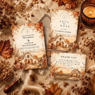 Rustic Autumn Barn Wedding Enclosure Card