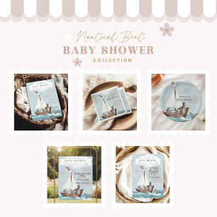 Nautical Boat Baby Shower Invitation