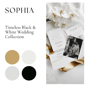 Modern Black White Elegant Minimalist Wedding Menu