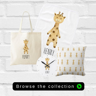 Giraffe monogram. cute modern  tote bag