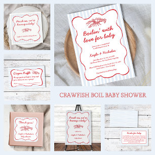 Diaper Raffle Crawfish Boil Baby Shower Enclosure Card