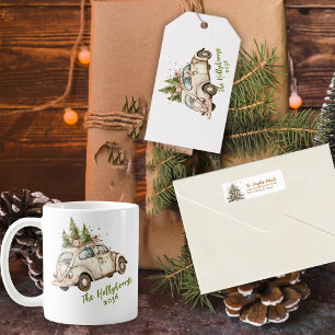  Vintage Greenery Family Christmas Photo  Holiday Card
