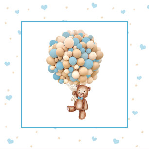 Bearly Wait Hot Air Balloon Baby Shower (Girl) Invitation