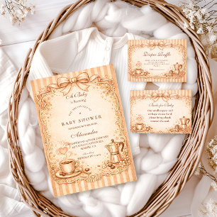 Rustic Coffee Baby Shower Invitation