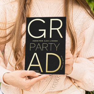Editable GRAD PARTY   Class of 2024 Gold Pressed