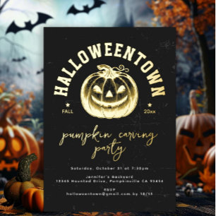 Modern Black and White Pumpkin Carving Halloween  Postcard