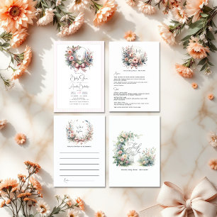 Elegant Bow Floral Baby Shower Mum-to-Be Advice Card