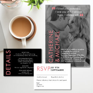 Modern Minimalist Black and Pink Enclosure Card