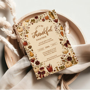 Festive Thanksgiving Cocktail Party Invitation