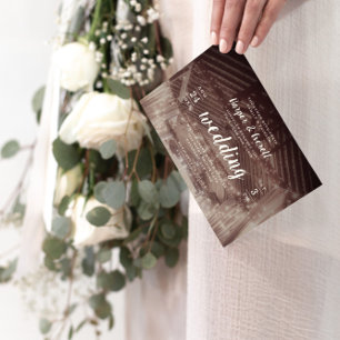 Barn Rafters with String Lights Rustic Wedding Invitation