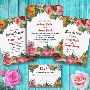 Elegant Watercolor Botanical Garden Floral Wedding Table Number