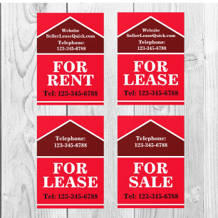 LARGE BOLD RETAIL FOR LEASE SIGN Window Cling