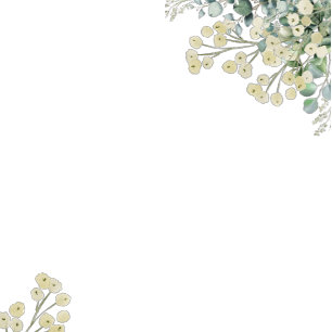 Forest Green & White Watercolor Floral Botanical Envelope