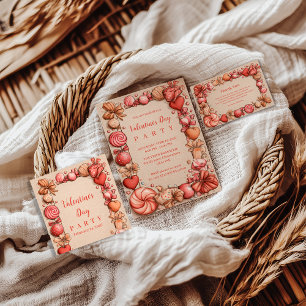 Vintage Candy Hearts Valentine Party Invitation