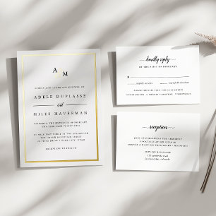 Black & White Calligraphy Meal Choice RSVP Card