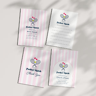 Preppy Perfect Match Tennis Bridal Shower Invitation