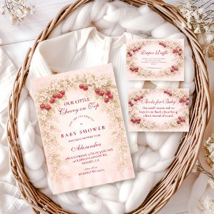 Cherry Bloom Floral Baby Shower  Invitation