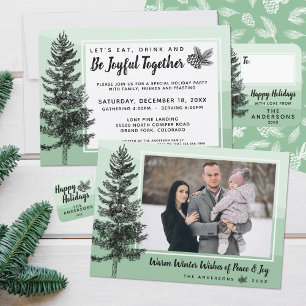 Rustic Pine Cones Pattern White & Mint Holiday Wrapping Paper