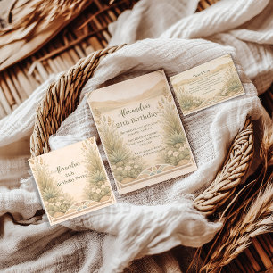 Rustic Desert Meadow Birthday Paper Plate