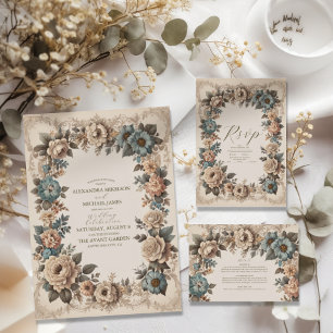 Elegant Art Nouveau Wedding Invitation