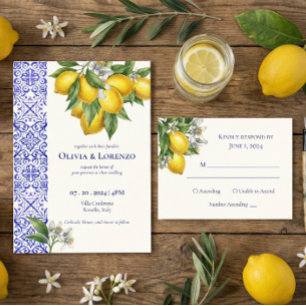 Mediterranean Blue & Lemon Branch Wedding Return